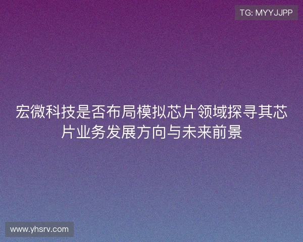 宏微科技是否布局模拟芯片领域探寻其芯片业务发展方向与未来前景 宏微科技是否布局模拟芯片领域探寻其芯片业务发展方向与未来前景